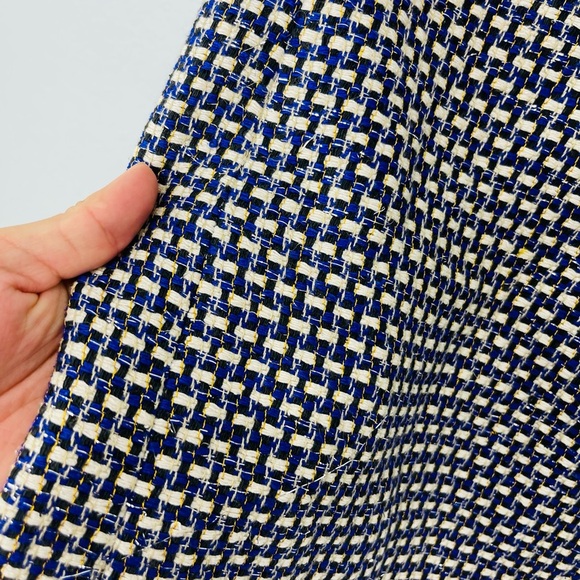 J. Crew Postage Stamp Blue Purple Tweed Metallic Mini Skirt - Picture 7 of 9